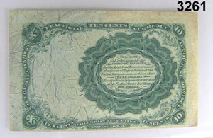 U.S. FRACTIONAL CURRENCY TEN CENTS NOTE SERIES OF 1874 XF GREAT COLOR! #3261