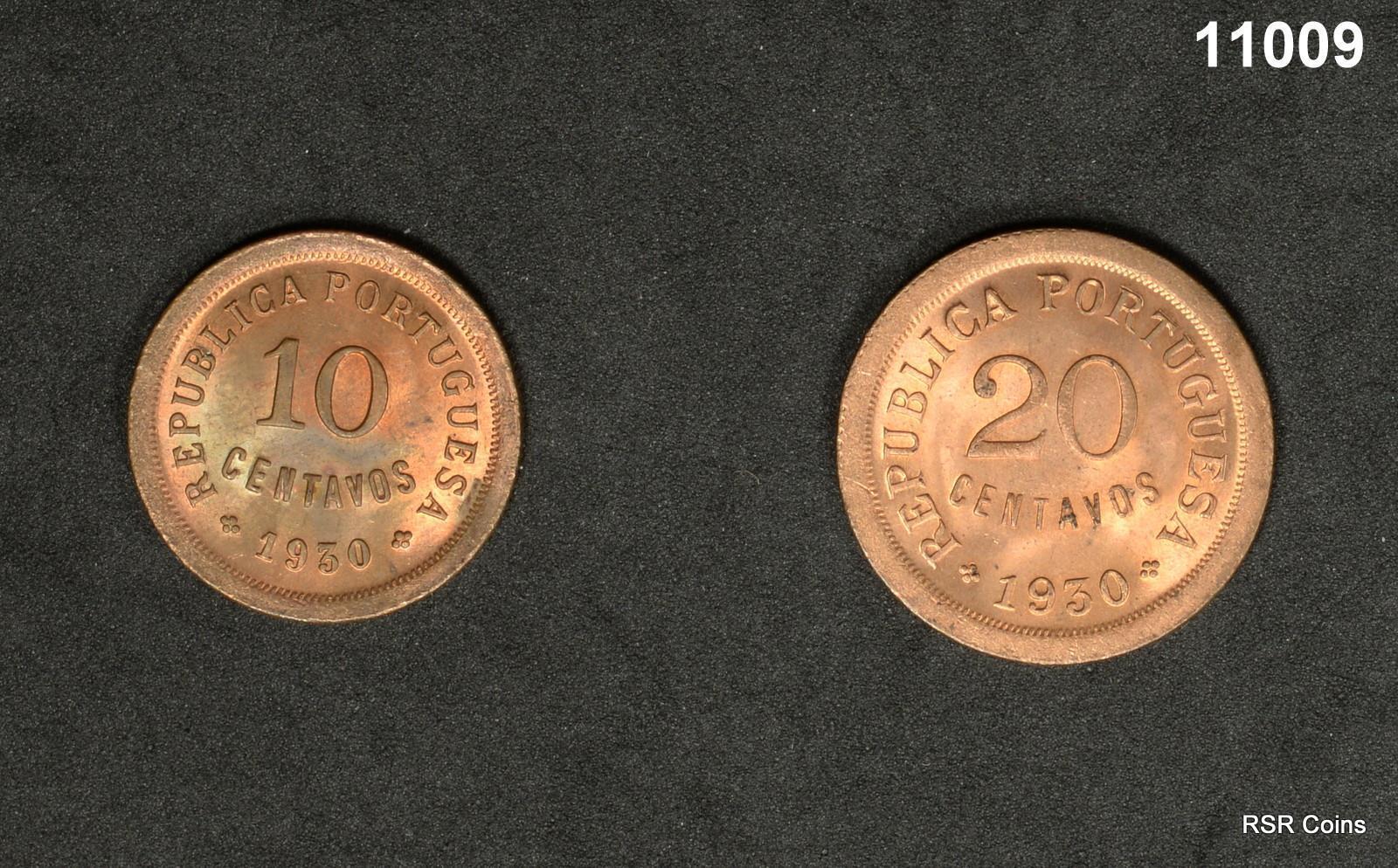 1930 CAPE VERDE ISLANDS 10 & 20 CENTAVOS! #11009