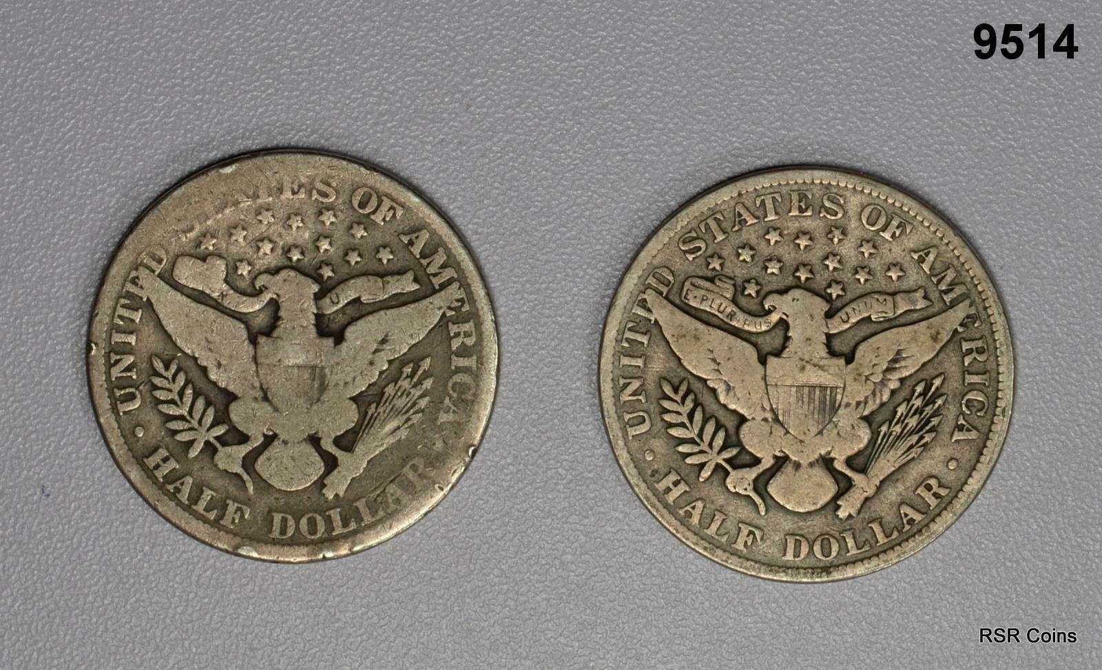 BARBER HALF DOLLAR 2 COIN LOT: 1903 VG, 1897 G! NICE! #9514