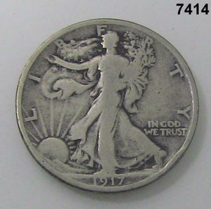 1917 WALKING LIBERTY HALF DOLLAR VG+! #7414