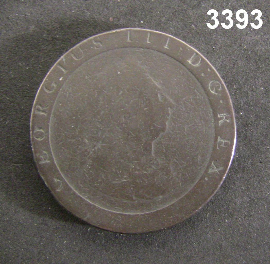 1797 GEORGIUS III D.G. BRITANNIA HEAVY COPPER 1 d 1 oz. and 1- 5/16" diam! #3393