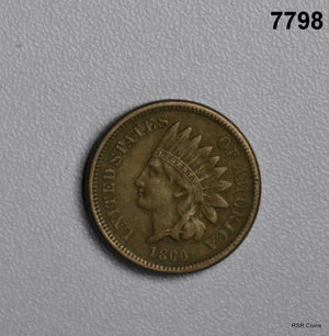 1860 INDIAN CENT COPPER NICKEL XF! #7798