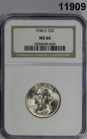 1946 S WASHINGTON QUARTER NGC CERTIFIED MS66 FLASHY! #11909