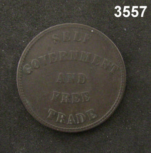 1857 PRINCE EDWARD ISLAND TOKEN SELF GOV'T FREE TRADE HALF PENNY! #3557