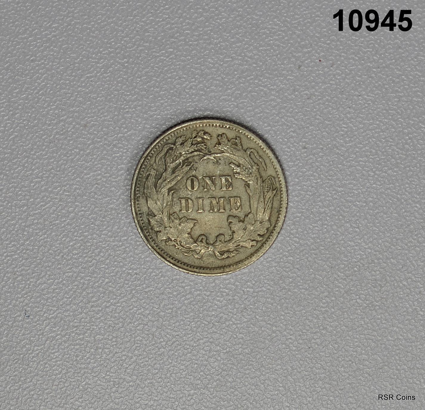 1890 SEATED LIBERTY DIME AU! #10945