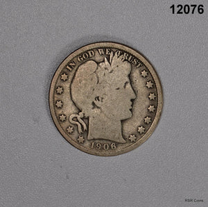 1906 D BARBER HALF GOOD! #12076