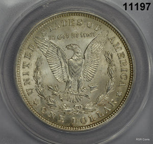 1921 MORGAN SILVER DOLLAR ANACS CERTIFIED MS63 INFREQUENTLY REEDED #11197