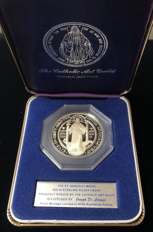 St. Benedict Sterling Silver Proof Medal The Catholic Art Guild FREE BRONZE INC.
