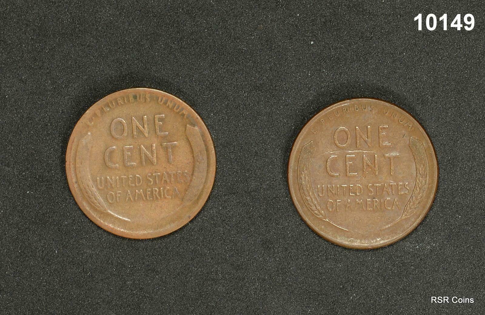 1920 S AU 2 REV. CUTS 20D VF, 2 COIN LINCOLN CENT LOT #10149