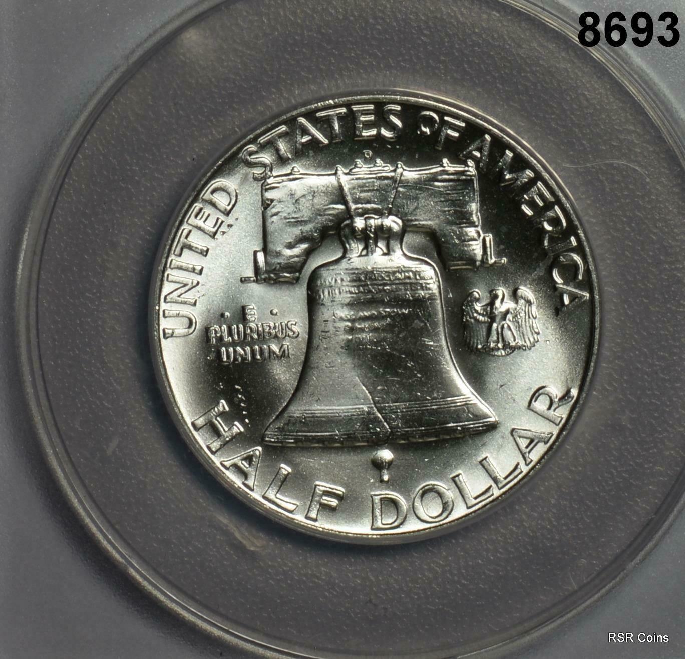 1963 D FRANKLIN HALF DOLLAR ANACS CERTIFIED MS65 FLASHY! #8693