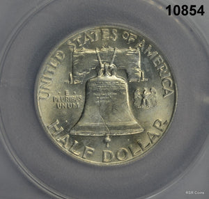 1950 D FRANKLIN HALF DOLLAR ANACS CERTIFIED MS64 FBL FLASHY +! #10854