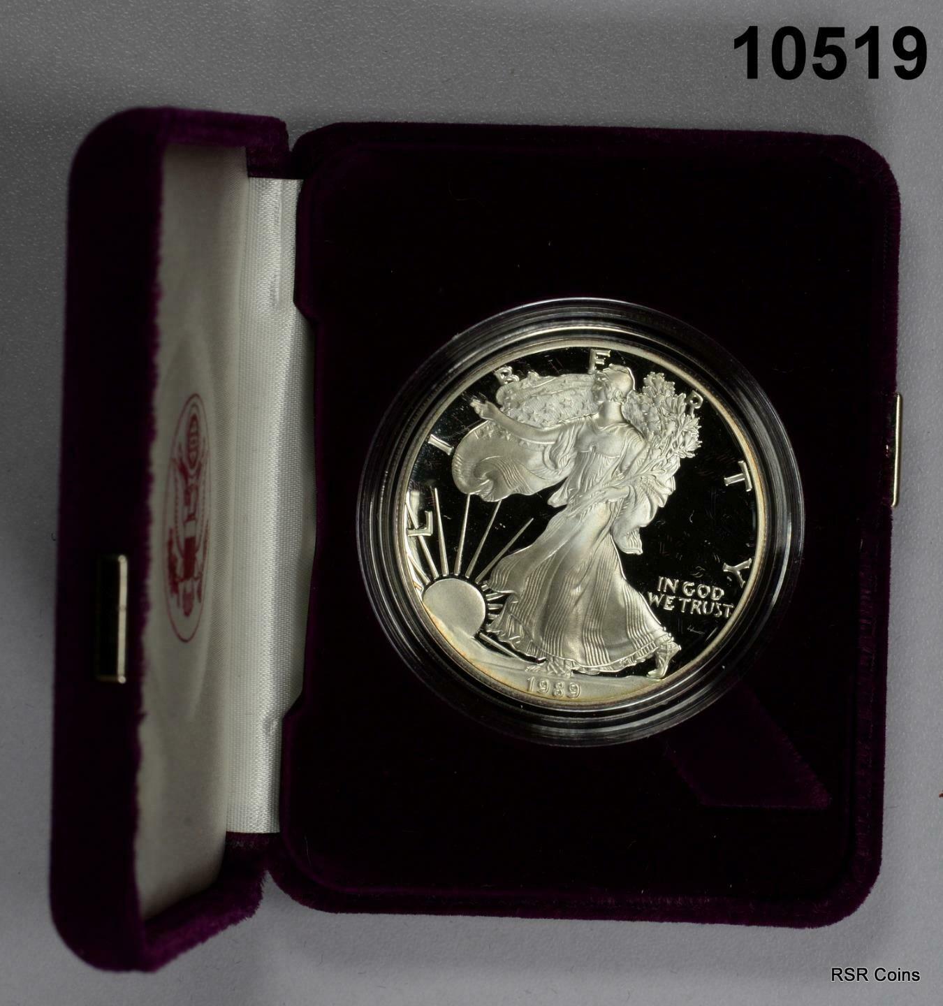 1989 PROOF GEM SILVER EAGLE WITH COA & BOX! #10519