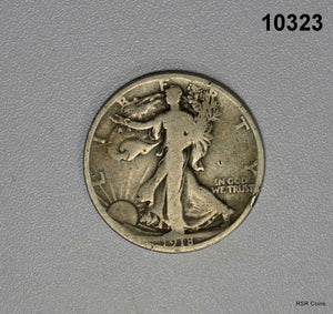 1918 S VG WALKING LIBERTY HALF! #10323