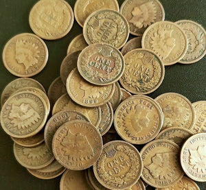 (1) Roll Of 50 Indian Head Cents Good ++ WITH 1890 and earlier ABOVE AVER. ROLL