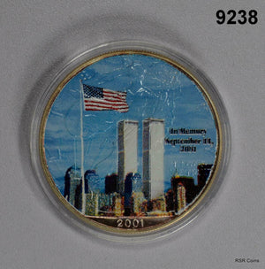 2001 WORLD TRADE CENTER MEMORIAL 1OZ SILVER EAGLE BOX! #9238