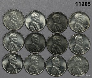 LOT OF 12 1943 STEEL CENTS BU SOME SPOTS #11905