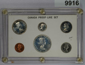 1959 CANADIAN PL PROOF LIKE SET IN PLASTIC CASE DIME RAINBOW TONED! #9916