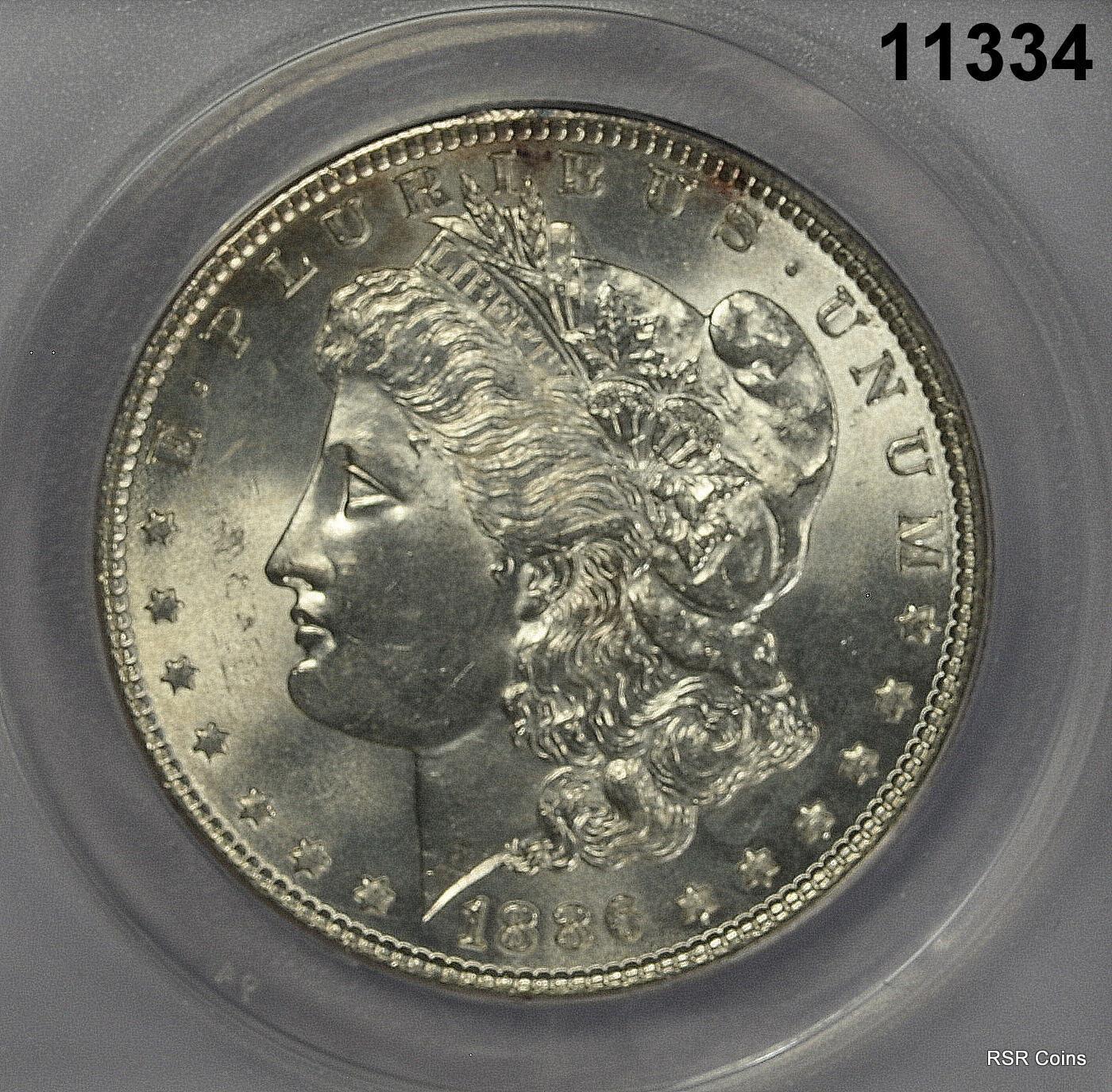 1886 MORGAN SILVER DOLLAR ANACS CERTIFIED MS63 WHITE LOOKS BETTER!! #11334