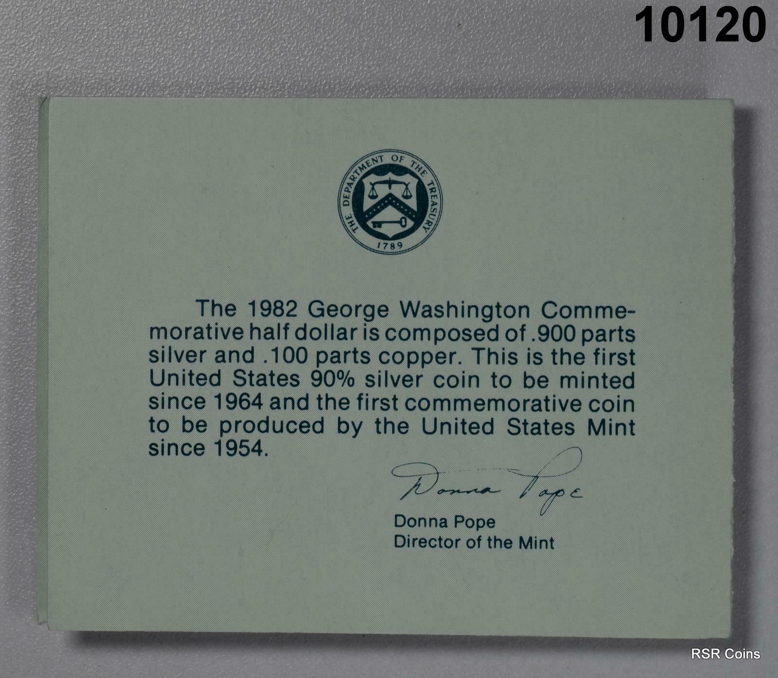 1982 D GEORGE WASHINGTON 90% SILVER GEM BU HALF DOLLAR #10120