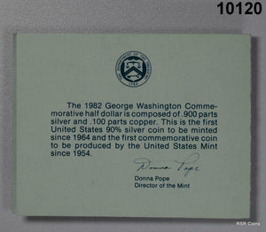 1982 D GEORGE WASHINGTON 90% SILVER GEM BU HALF DOLLAR #10120