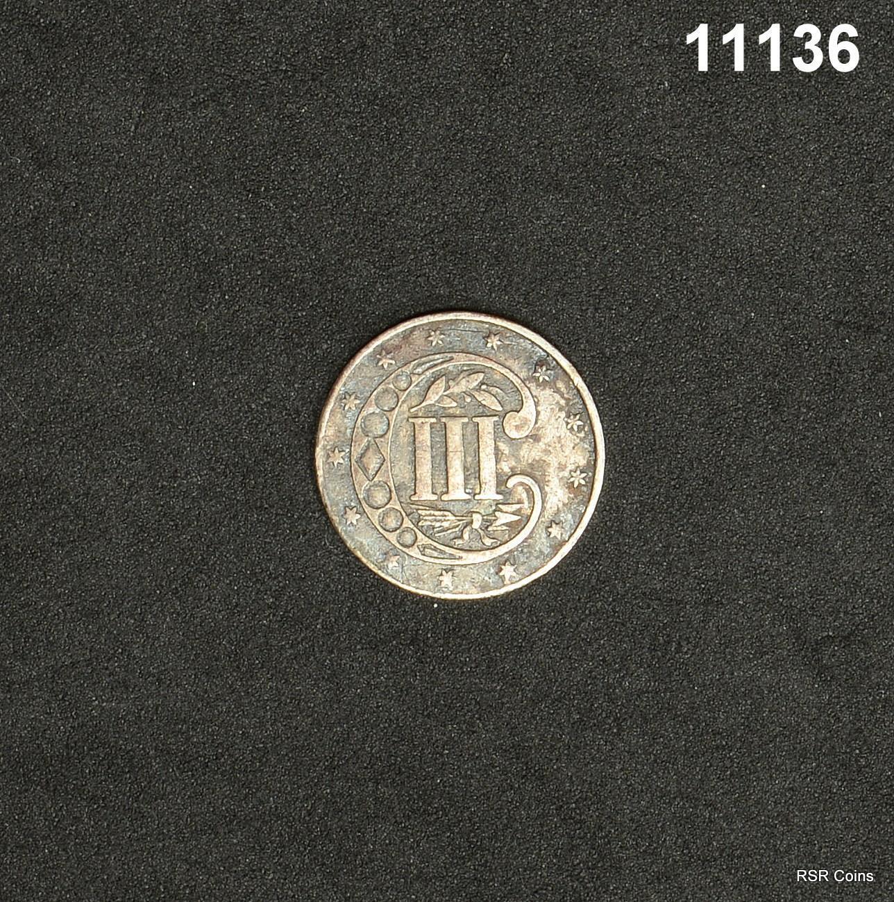 1858 3 CENT SILVER XF BETTER DATE! #11136
