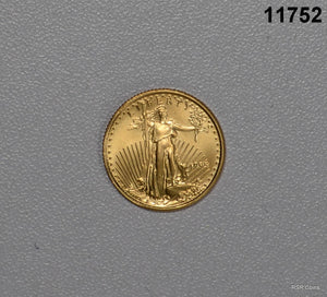 1995 1/10TH OZ $5 GOLD AMERICAN EAGLE BU! #11752