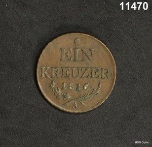 AUSTRIA 1816 A KREUZER AU+! #11470