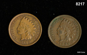 1909 XF+ & 1906 XF INDIAN HEAD CENTS! #8217