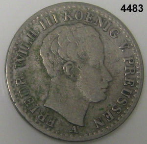1825 PRUSSIA 1/6 THALER SILVER GERMAN STATE #4483