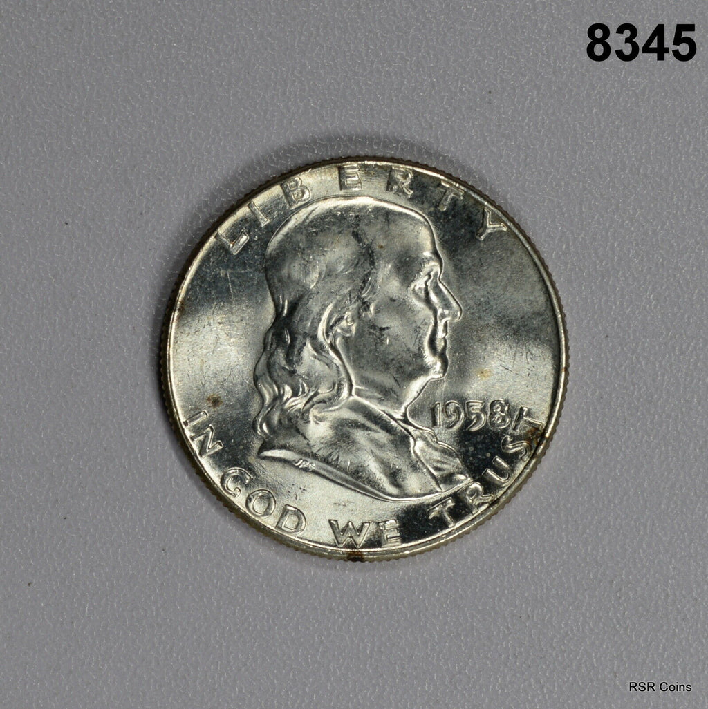 1958 FRANKLIN HALF DOLLAR CHOICE BU! #8345