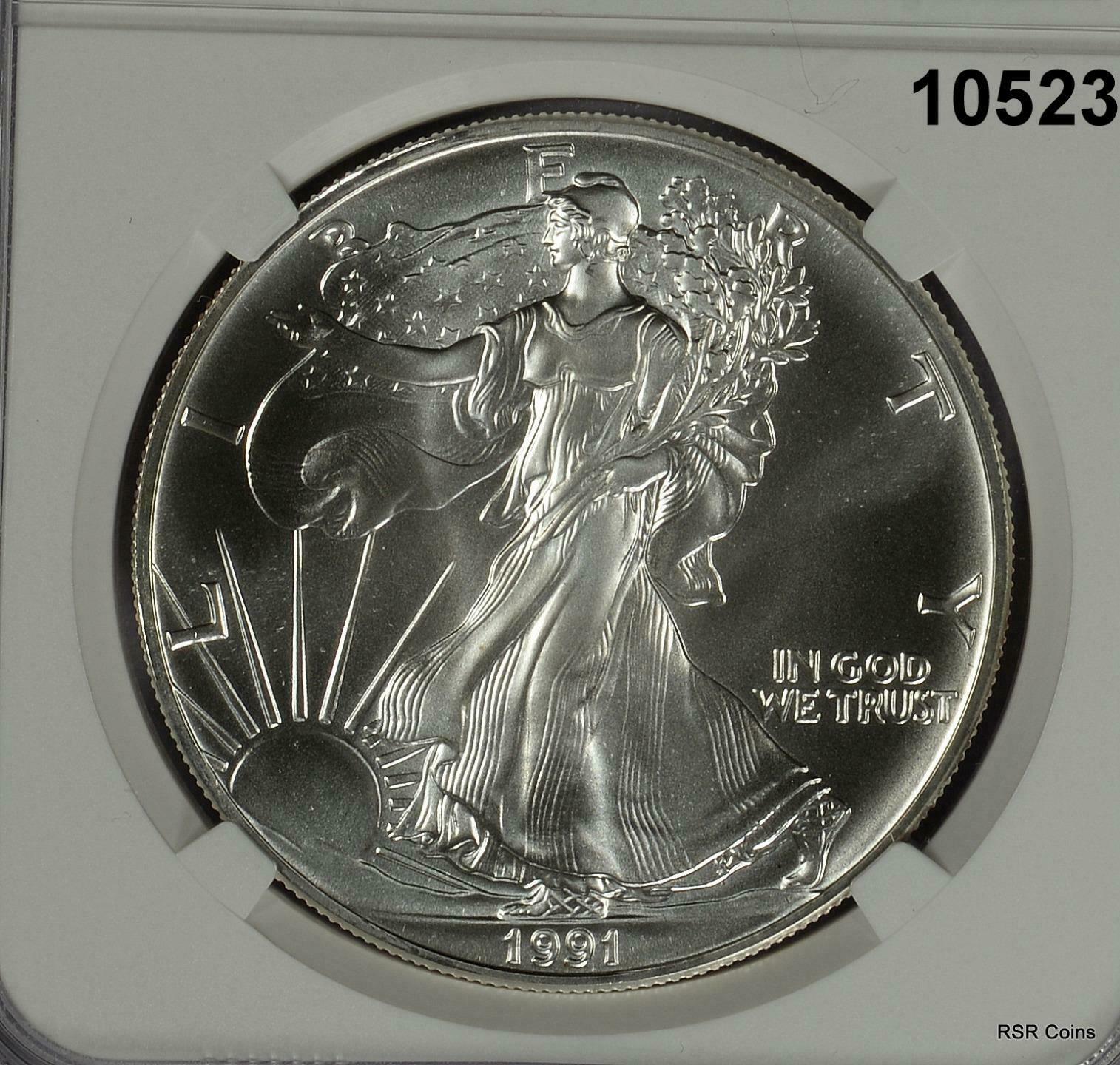 1991 SILVER EAGLE NGC CERTIFIED MS69 SCARCE IN 70! #10523