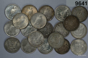1921 MORGAN & PEACE SILVER DOLLAR ROLL OF 20 COINS VF-XF+ SOME CULLS #9641