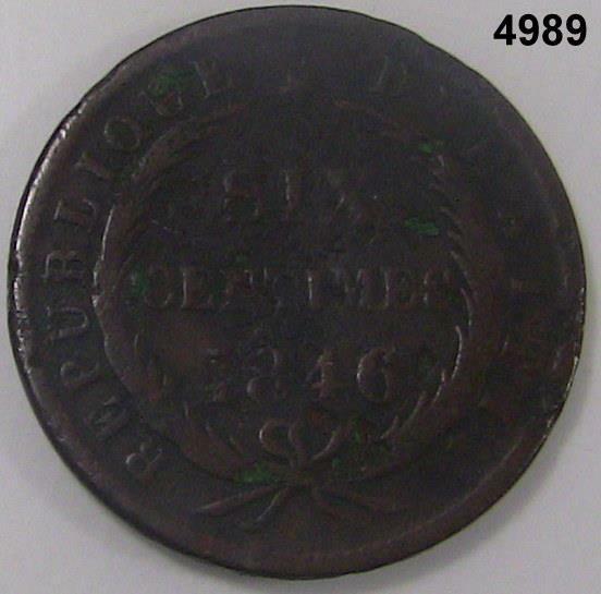 1846 HAITI 6 CENTIMES #4989