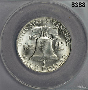 1963 D FRANKLIN HALF DOLLAR ANACS CERTIFIED MS65 FBL FLASHY GEM #8388