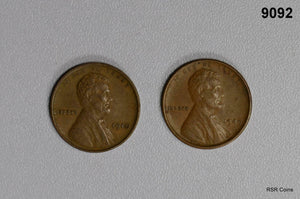 2 LOT LINCOLN CENTS: 1909 VDB XF, 1910 AU NICE GROUP! #9092