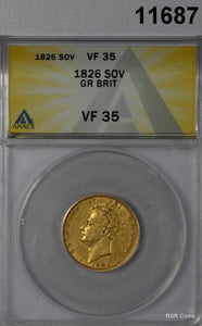 1826 GOLD BRITISH SOVEREIGN GEORGE IV ANACS CERTIFIED VF35 RARE! #11687