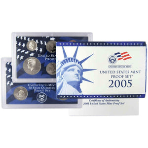 2005 UNITED STATES MINT PROOF SET BOX & CARD GREAT BIRTH YEAR GIFTS!