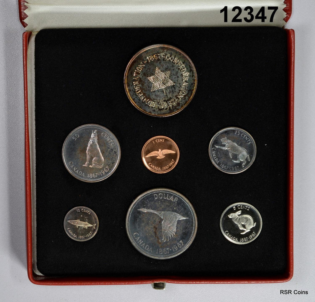 1967 CANADA 7 COIN PROOF SET CENTENNIAL COINS & MEDAL GEM! #12347