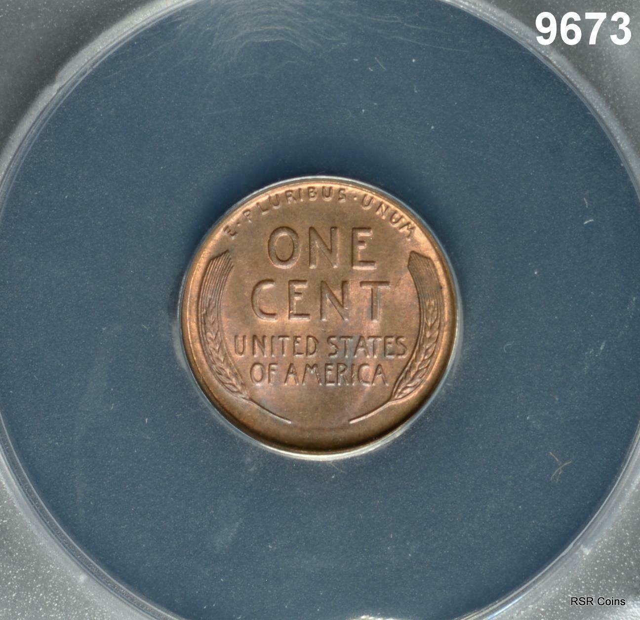 1931 S LINCOLN CENT ANACS CERTIFIED MS63 RB SEMI KEY DATE! NICE! #9673