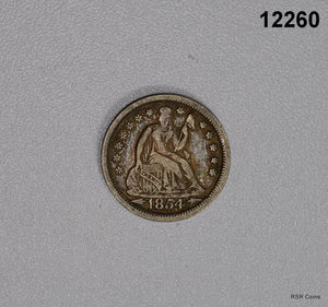 1854 SEATED DIME EF!! #12260