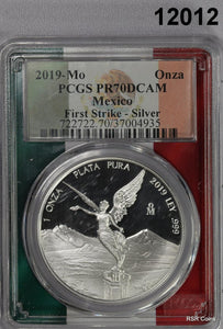 2019 MO MEXICO 1ST STRIKE SILVER ONZA PCGS CERTIFIED PR70 DCAM #12012