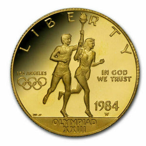 1984-W Gold $10 Commem Olympic Proof ALMOST HALF OZ. GOLD! (Capsule Only) #10642