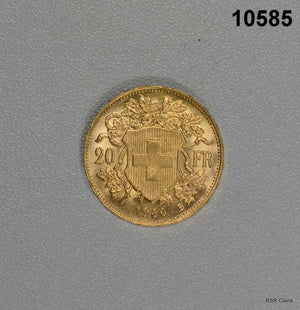 1930 B SWITZERLAND 20 FRANC GOLD HELVETIA GEM BU! WOW! #10585
