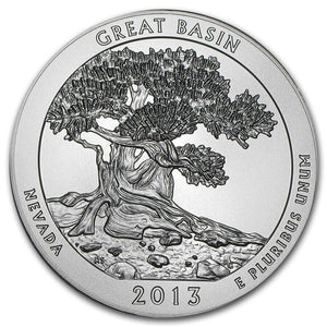 2013-P 5 oz Silver ATB Great Basin w/Box & COA GEM B.U. COIN!