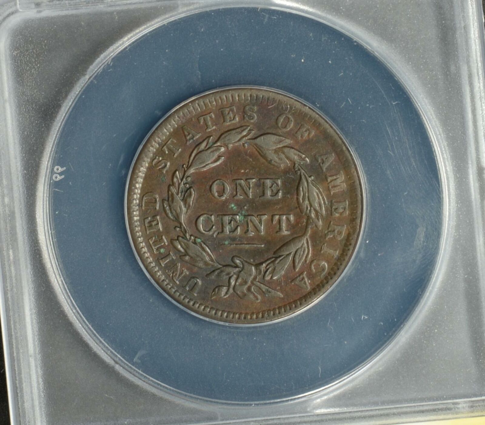 1838 LARGE CENT ANACS CERTIFIED EF40 CORRODED NICE LOOK! #7305