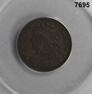 1834 HALF CENT ANACS CERTIFIED VF20 CLASSIC HEAD #7695