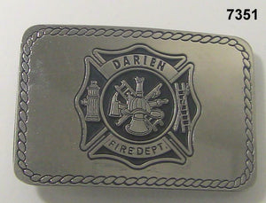 DARIEN, CT FIRE DEPARTMENT BELT BUCKLE 3"X2" 1-3/4" WIDE #7351