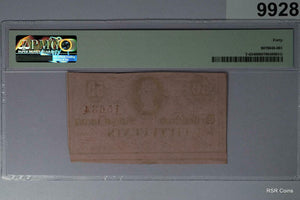 1863 CSA NOTE T-63 50 CENT PMG CERTIFIED EF40 POP: 6 #9928