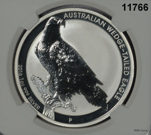 2016 AUSTRALIA $1 WEDGE TAILED EAGLE NGC CERTIFIED MS70 SIGNED BY MERCANTI#11766