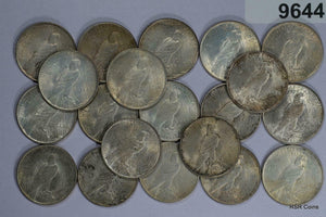 ROLL OF 20 PEACE SILVER DOLLARS XF-AU+ NICE COINS! #9644